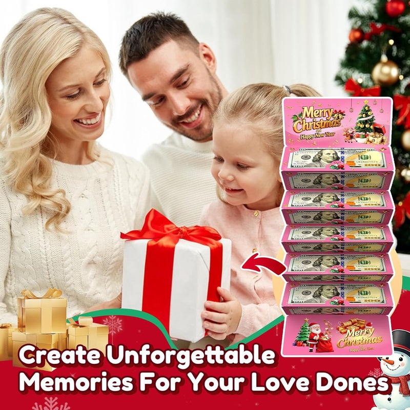 Yzryth Christmas Money Holders For Cash, Christmas Cash Gift Envelopes 10 Slots, Merry Gifts Card Ideas For Teen Women Men (PINK) - Image 3